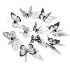 18Pcs/Set Black And White Crystal Butterflies Wall Sticker Beautiful Butterflies Art Decal Home Decor For Refrigerator Kids Room
