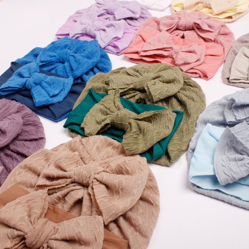 Summer New Baby Jacquard Hat Headband Set, Bow Headband Combination, Girl Cute Hat