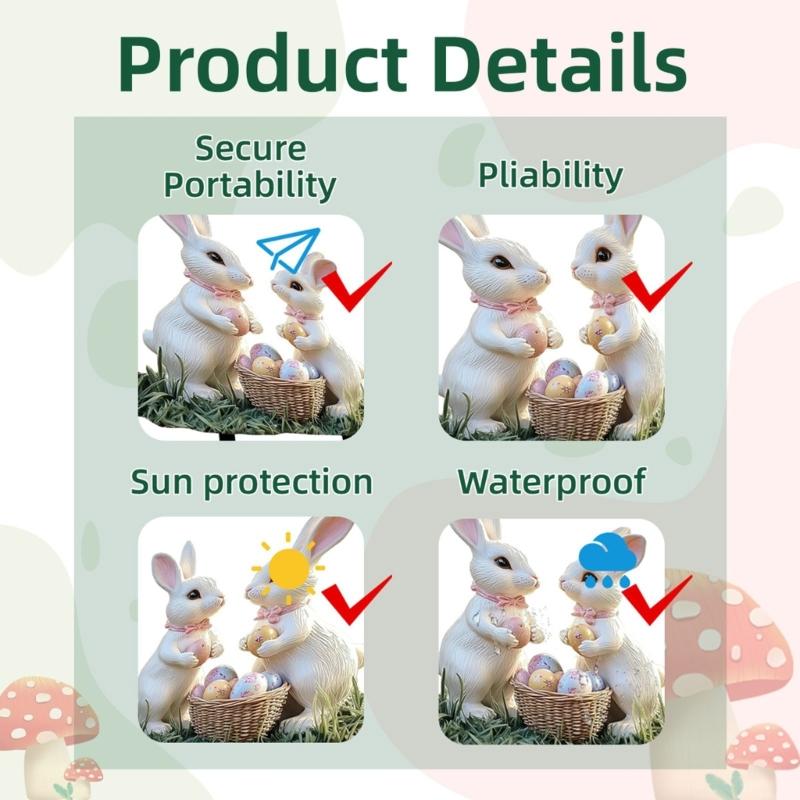 Easter Rabbit Garden Stake Acrylic Rabbit Sign Realistic Animal Figurine Suitable for Outdoor Decoration and Flower Beds