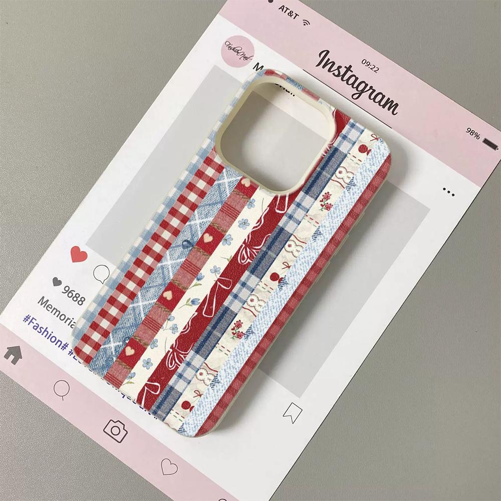 

Stripe stitching pattern Lychee Grain Phone Case For iPhone 17 17Air 16 15 14 13 12 11 Pro Max 16Plus Silicone Soft Cover Funda iPhone 13 Pro Max
