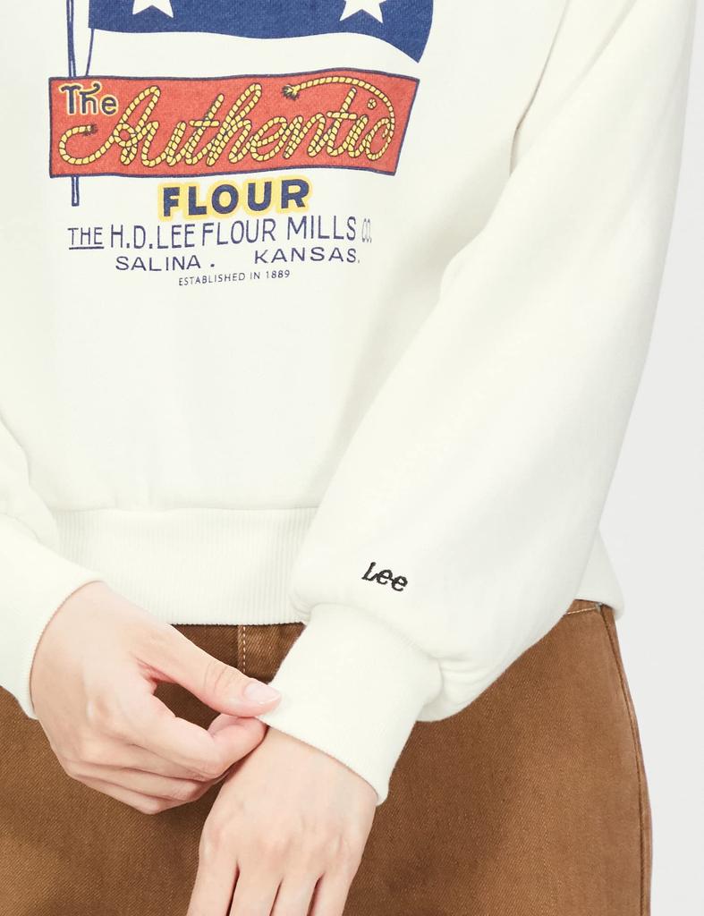 Lee Official Colorful Sweatshirt Size S Women's LT7130-218 White,