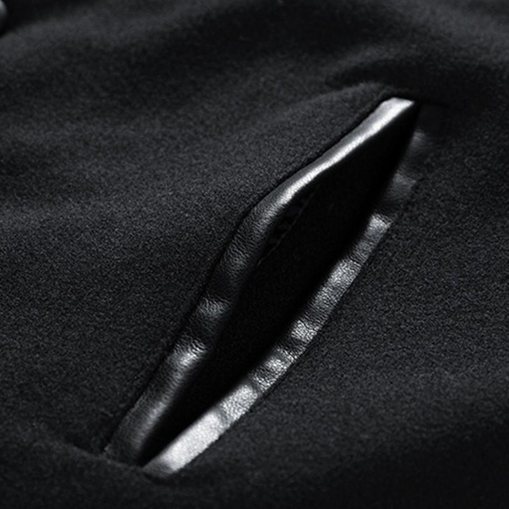 Baseball Coat Jacket Men's  And Winter New Casual Color Inserted Wool Coat