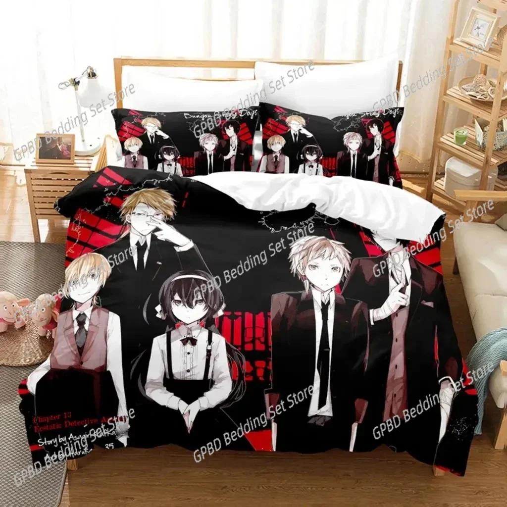 3d Print Anime Bungo Stray Dogs 3D Bedding Set Duvet Cover Pillowcases Single Twin Full Queen King Size Home Decor Quilt Boys Gi