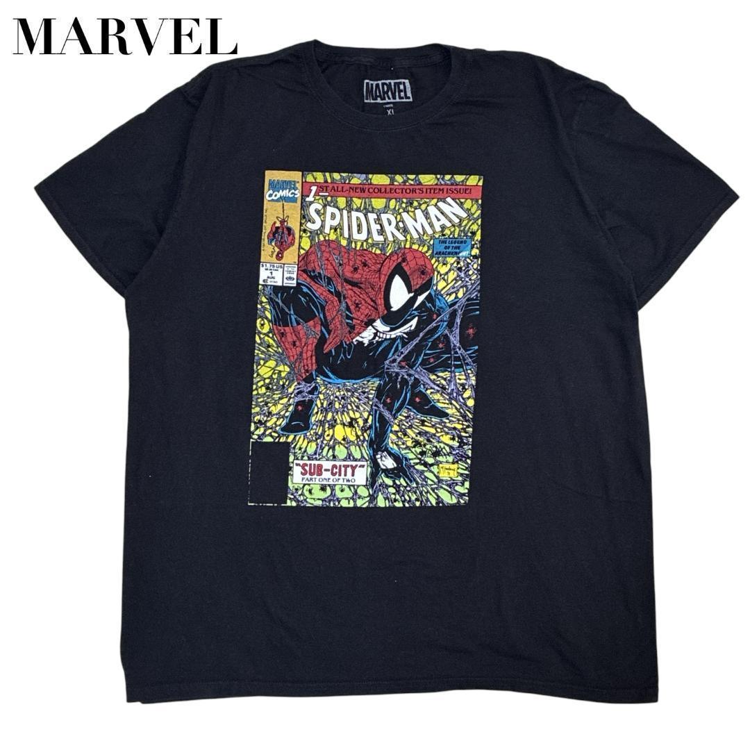 

[USED] Marvel Spider-Man Anime T-Shirt, Size XL, Big Print, Black, 90s