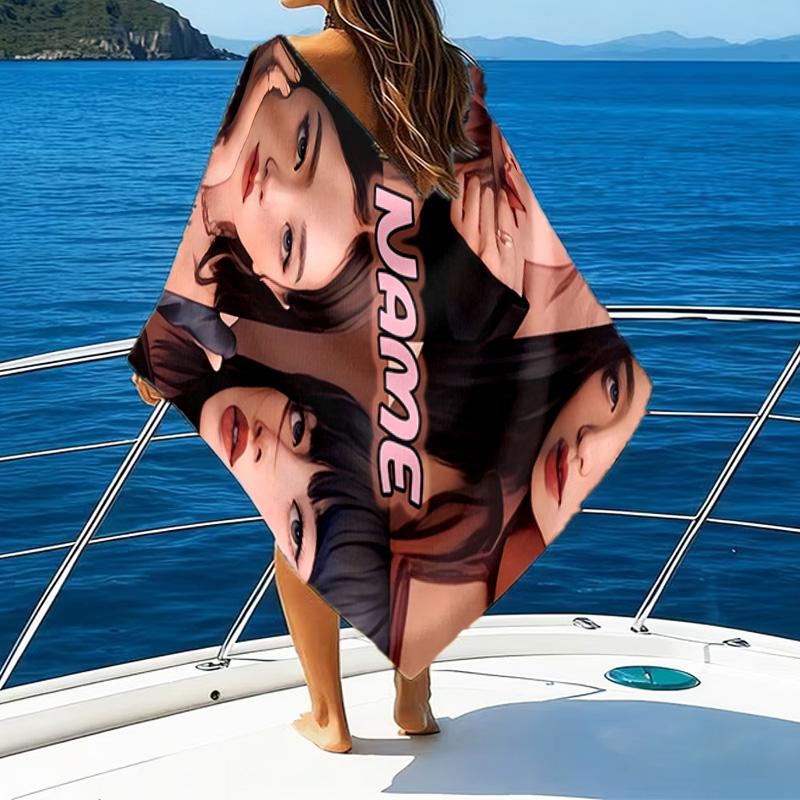 Custom Name Kpop Group Fashion Microfiber Beach Towel Super Soft & Absorbent for Bath, Beach, Travel  Bath Time Accessory, Fan gifts