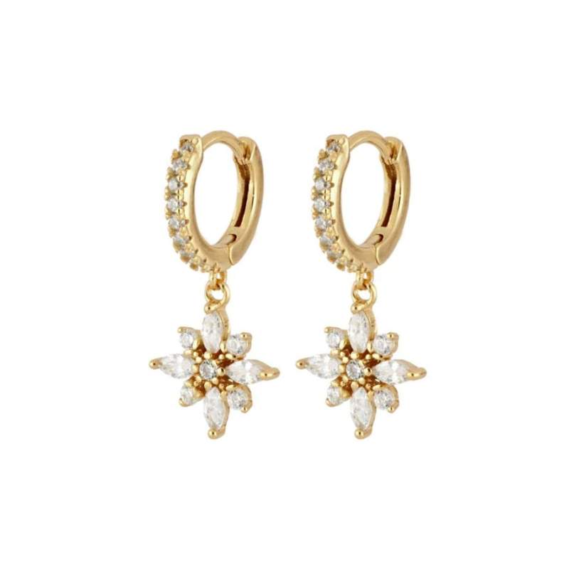 CRMYA Vintage Piercing Ear CZ Zircon Cross Earring Gold Silver Filled Drop Earrings For Women Hoop Earings Jewelry Wholesale