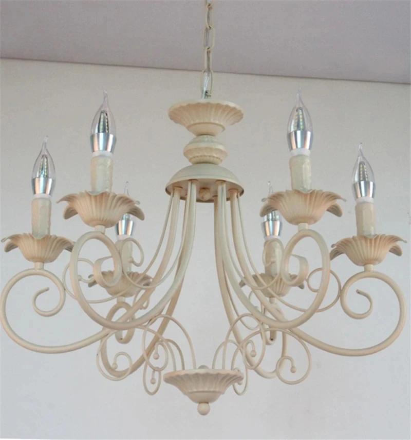 European classic living room Chandeliers forged iron E14 candle Chandeliers retro bedroom kitchen home decoration lighting