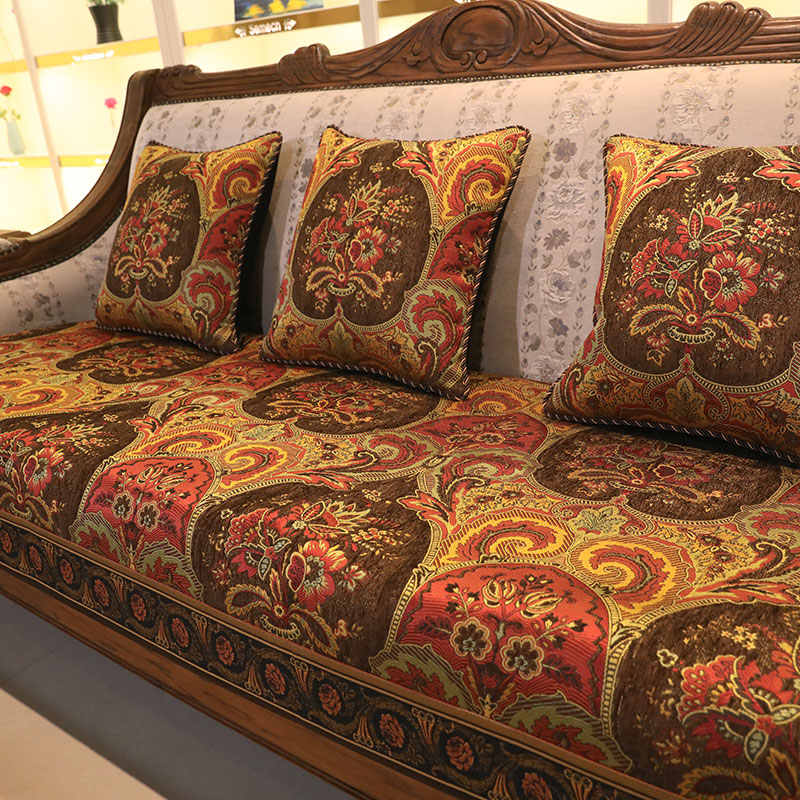 Potah na pohovku v americkém stylu Protiskluzový Špičkový žinylkový materiál Celoroční Univerzální Polštář na pohovku Domácí dekorace Ochranný potah na pohovku