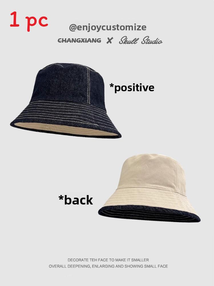 Fisherman Hat Large Size Cotton Sun Protection Wide Brim Summer Style For Casual Wear