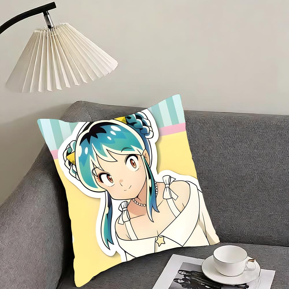 UUrusei YatsuraA Anime Cushion Cover Pillowcase Ultra Soft Skin Friendly Fabric Cloud Like Comfort Concealed Zipper