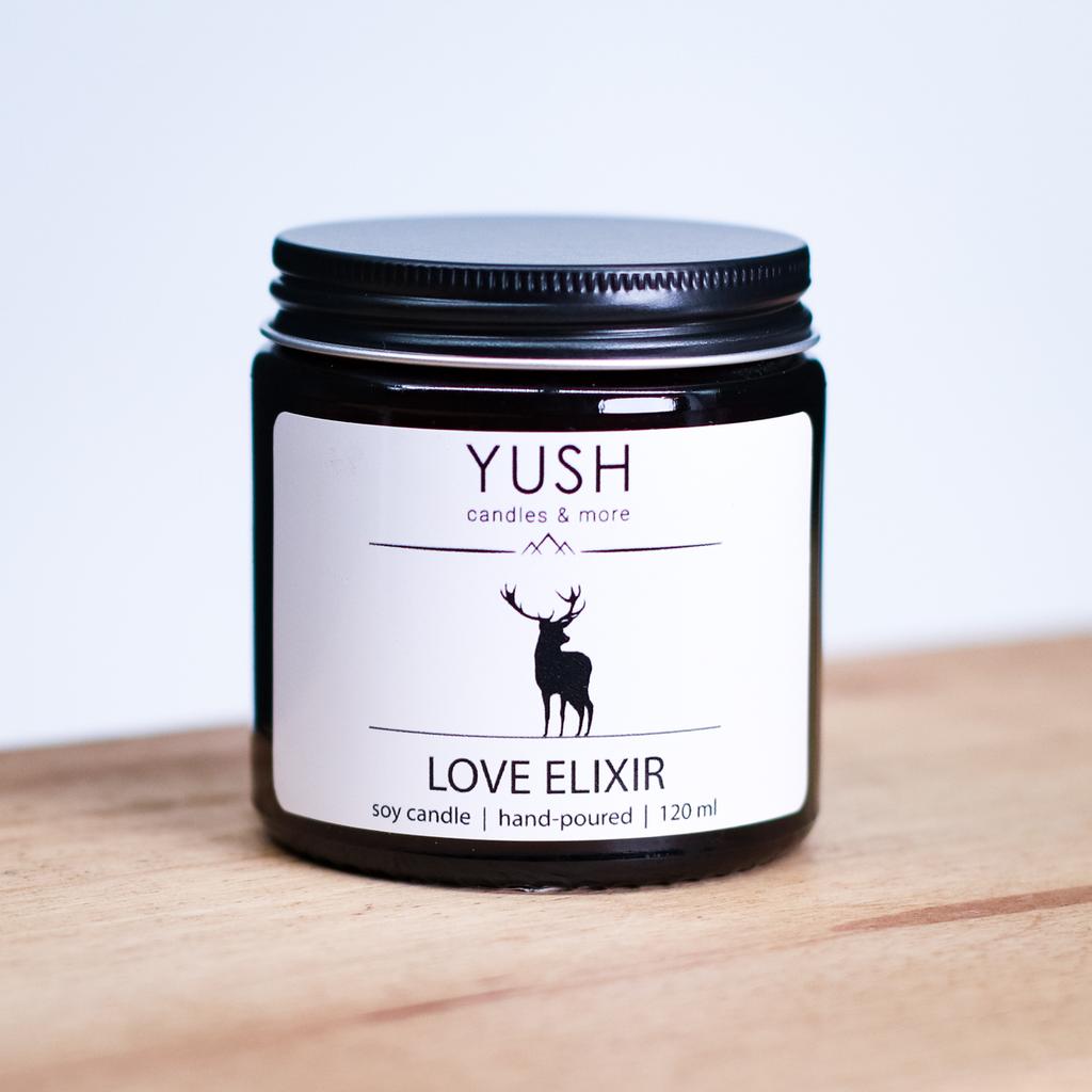 Love elixir - świeca zapachowa bergamotka mandarynka cytrusy - yush - 120ml