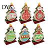 DIY Holiday Table Decor Christmas Rhinestone Painting Countdown Calendar, 25 Days Rotating Gemstone Decoration Tree Advent Wooden Tabletop Ornament