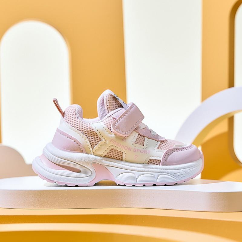 Children's Sneakers Autumn New Arrivals, Girls' Anti-slip Casual Shoes, Versatile Leather Upper Soft-Sole Running Shoes for Toddlers & Kids.
