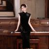 Black sleeveless velvet new Chinese Suzhou long autumn improved cheongsam 1011 new young women's high sense