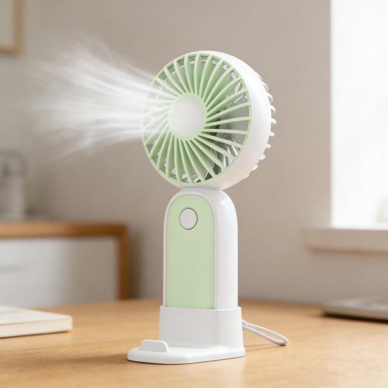 Portable Mini Fan Foldable Handheld Personal Fan 3 Speeds USB Rechargeable Cooling Fan with Detachable Base for Office Travel Home Use