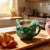 Harts Kattkopp Geod Kattkopp Unik Handgjord Faux Kattansikte Mugg Geod Kattungekopp Harts Kaffe Tekoppar Konstnärlig Dekor för Familj