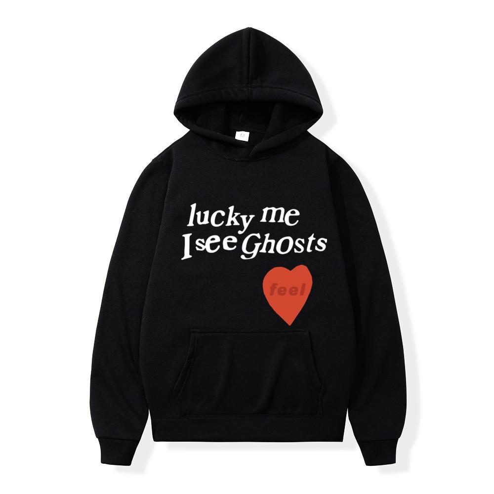 Мужские толстовки Lucky Me I See Ghost Love с принтом унисекс, толстовка с капюшоном в стиле Харадзюку, флисовый пуловер в стиле хип-хоп, уличная одежда унисекс 2XL