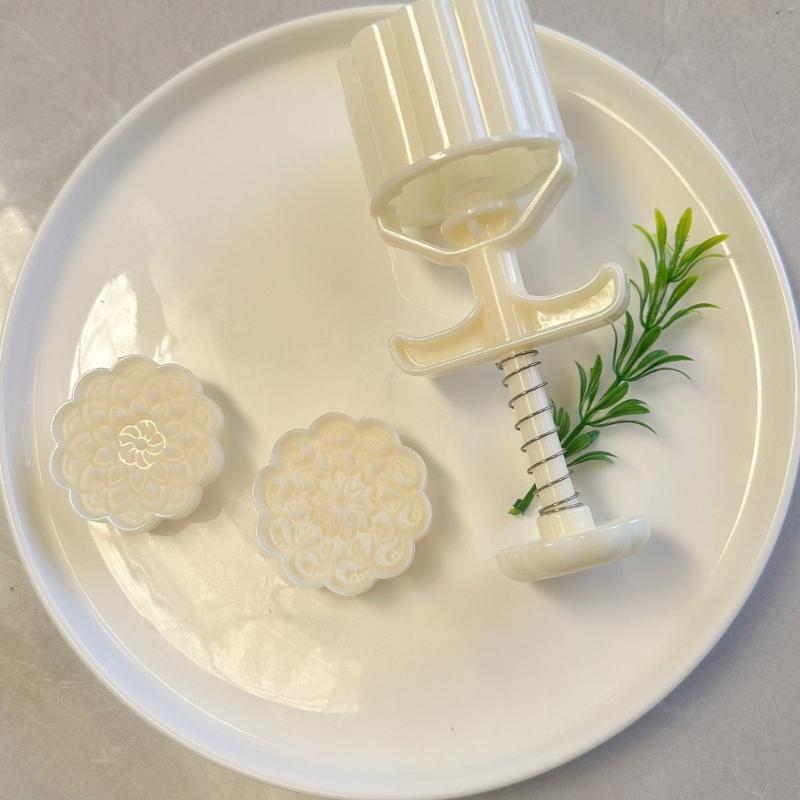 Hand Pressed Mooncakes Mold Cookie Stamp Bean Pastes Cake Molds ABS Pastries Dessert Mould for Baking Enthusiasts