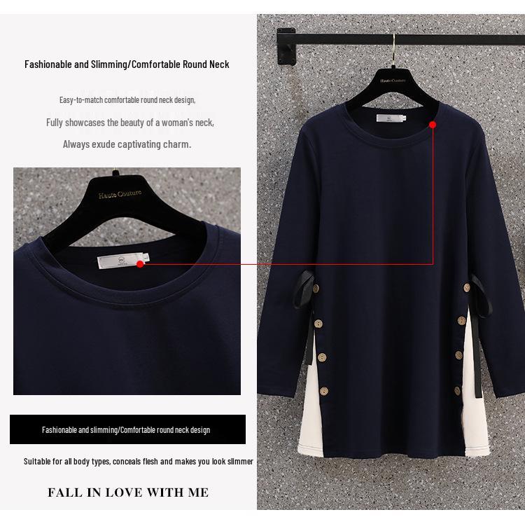 2023 Trendy Autumn Plus Size Maternity Casual Mid-Length Loose T-shirt