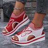 Women's Plus Size Fly Woven Hollow Out Peep Toe Sandals, Sport Style Casual Beach Daily Outdoor Footwear