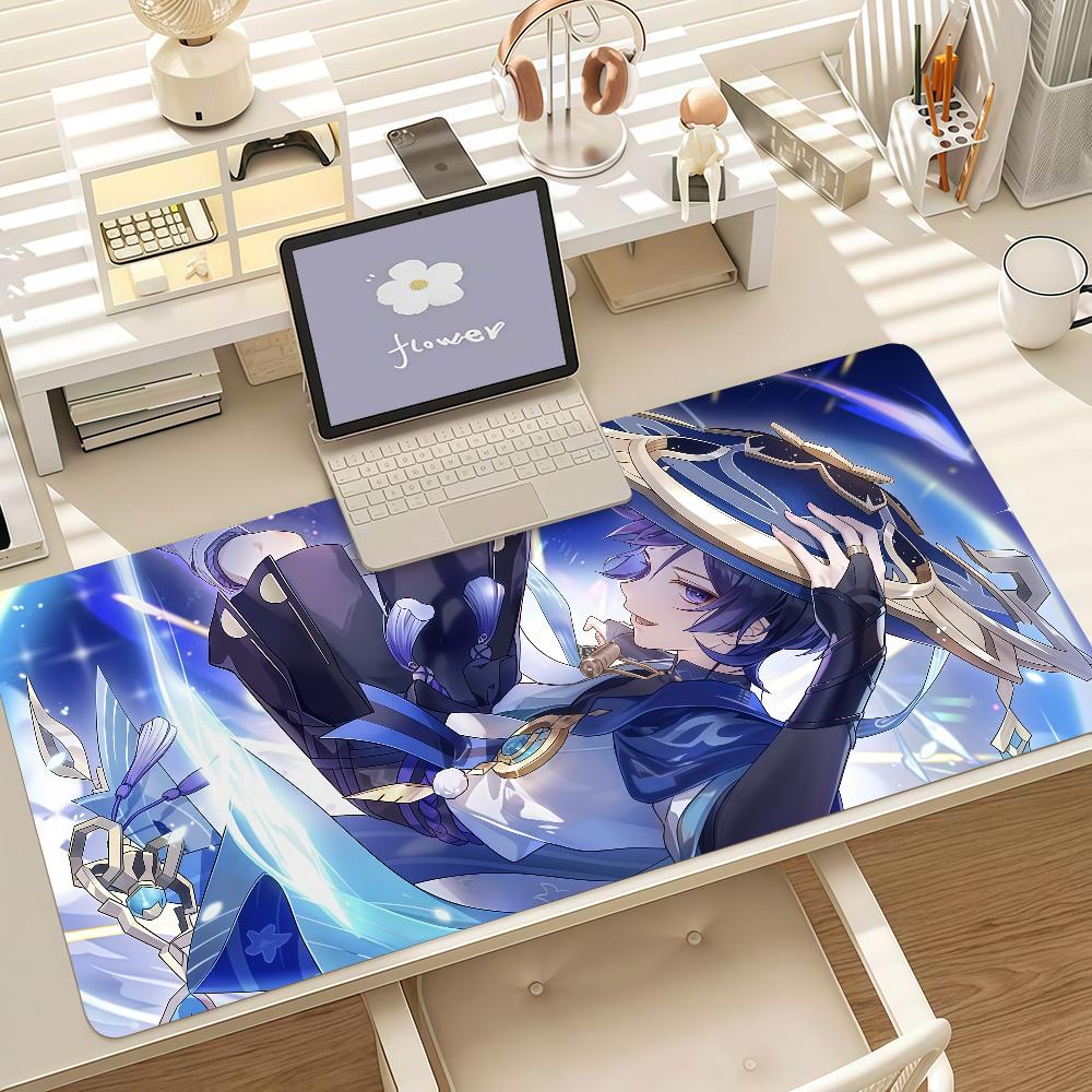 Genshin Impact Wanderer Anime Large Gaming Mouse PadRubber Desk Mat Keyboard Pad For Laptop Computer Gaming Desktop Decor
