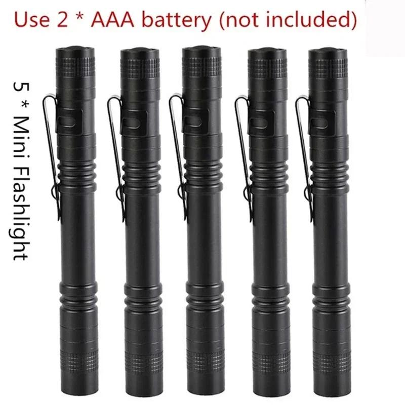 Portable Pen Light Mini LED Flashlight Small Torch Pocket Emergency Lights Pen Flashlights Handlight Use AAA Batteries