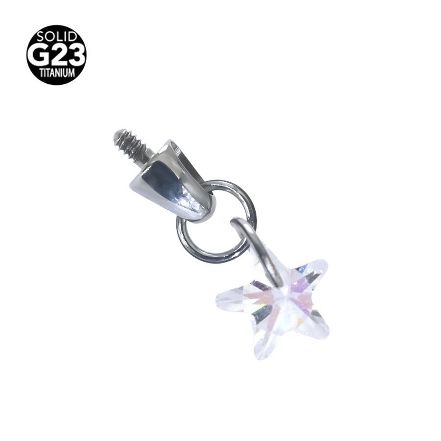 

F136 Титановый сплав Капля Кристалл Циркон Лабрет для пирсинга хряща M0.9 Thread