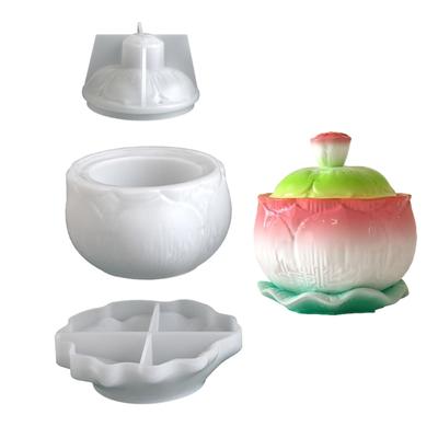 Flexible Soft Silicone Mold for Candle Cup Making Creative Storage Jar with Lid for Jewelry and Trinkets Easy Release