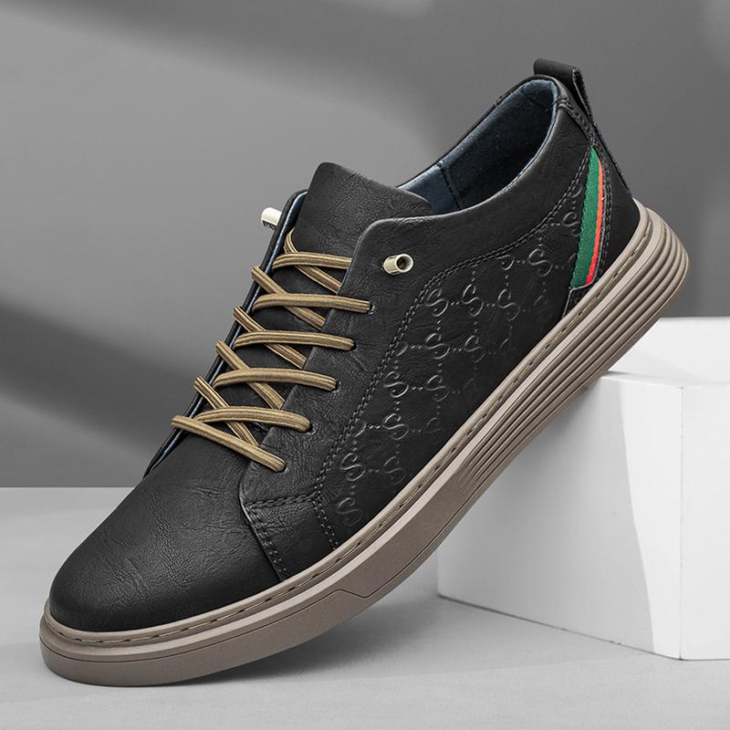 Fashion Trends Leather Men's Oxford Shoes Brogue British Casual Flats Sneakers Wearable Trainers Round Toe Formal Business Shoes