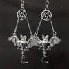 Gothic Style Alloy Earrings With Moon And Star Bat Design For Women