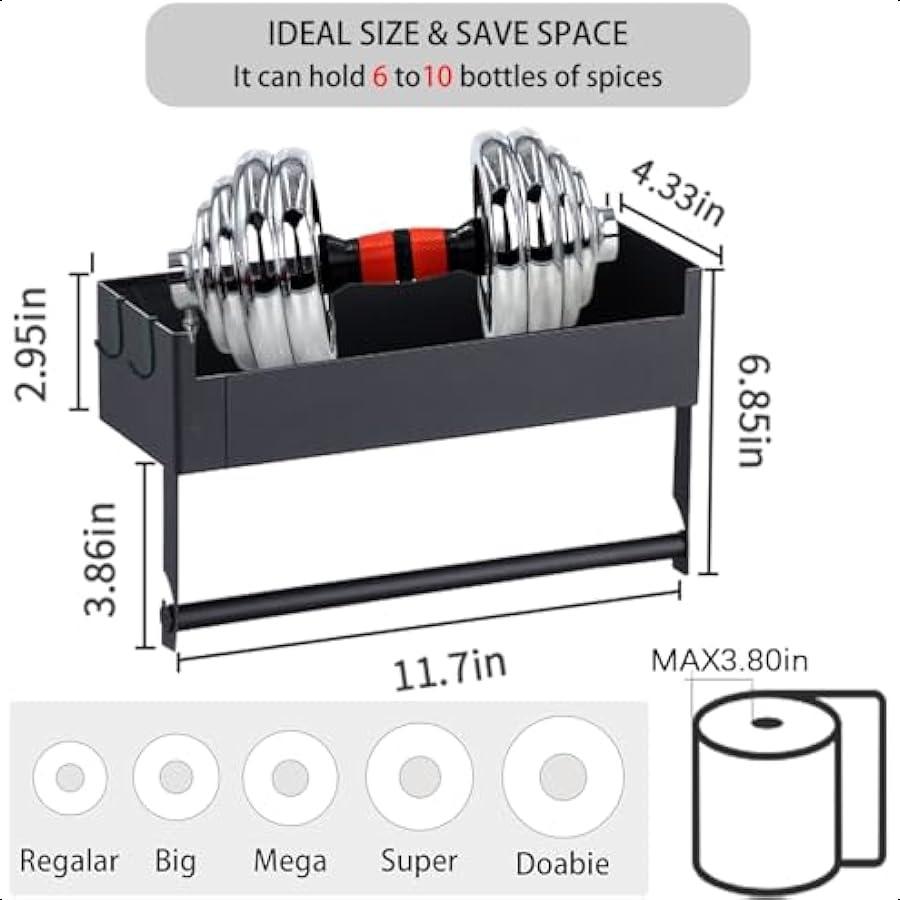 

Магнитная полка для специй для холодильника Магнитная полка-органайзер для специй с держателем для бумажных полотенец Полка для хранения на маленькой кухне Spac United States