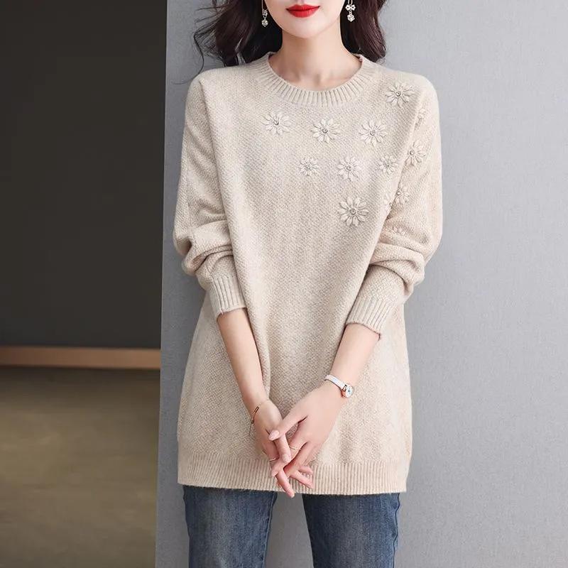 Sweater for Women Autumn Winter Thickened Pullover Warm Knitted Sweater Long Sleeve Jumper Oversize Sweater Tops
