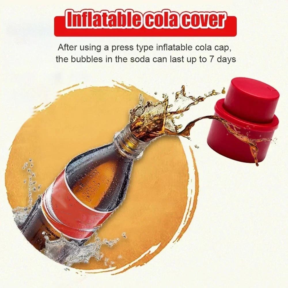 3Pcs Bottle Stopper Inflatable Airtight Soda Cap Frizzy Drink Sealer Caps Reusable Carbonated Beverage Bottle Stopper Cover