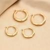 Geometric Hoop Earrings, Gold Plated Irregular Fluid Hinged Clicker, Waterproof Minimalist Jewelry for Women