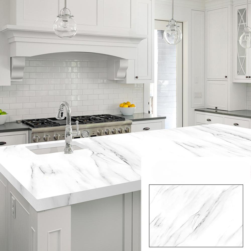 Marble Kitchen Oil-Proof Film Stove Waterproof Moisture-Proof Self-Adhesive Wallpaper Countertop Cabinet Renovation Tile Sticker