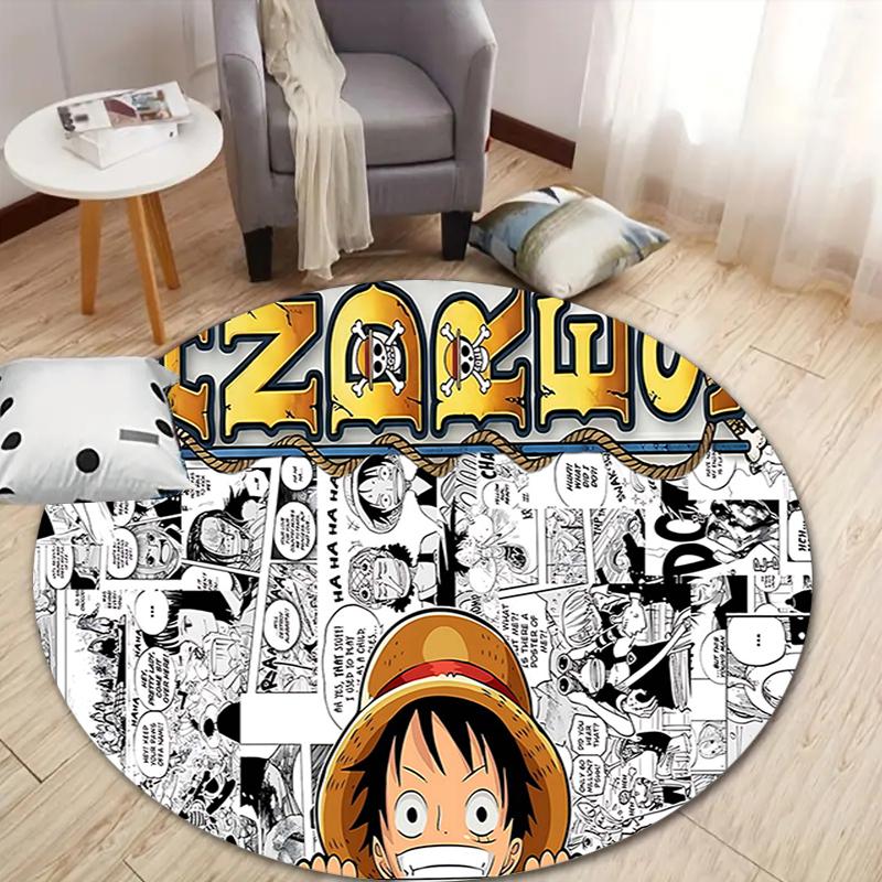 1Pc Adventure Anime World Flannel Round Rug Soft Non Slip Circular Office Carpet Floor Mat Bedroom Living Room Xmas Gift S1921