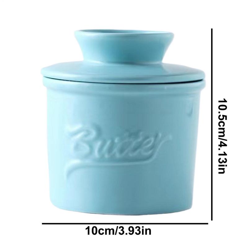 butter jar with lid Ceramic Butter Dish Handmade Big Capacity Butter Keeper Household use Cylindrical cheese butter Sealed can
