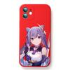 Genshin Impact Keqing Phone Case For IPhone 14 11 12 13 Pro Max X XR XSMax 6 6S 7 8 Plus SE 2022 Soft Square Color Phone Cover