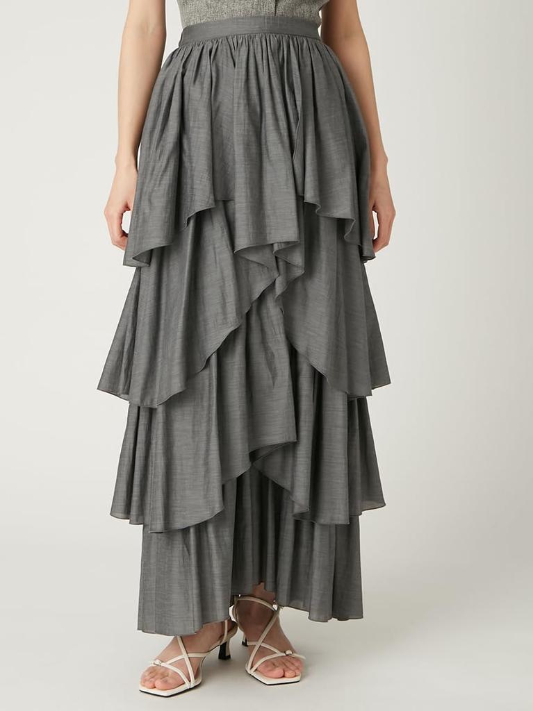 Sheer Tiered Skirt FWFS254003GRY0