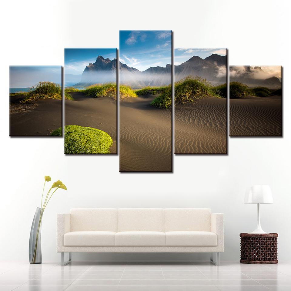 

5 Panel Canvas Painting HD desert and island Nature wallpapers Wall Art Painting Poster Print for living room Home Decor 20x35 20x45 20x55cm