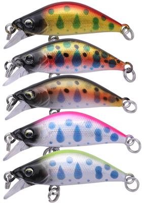 CONTYU Stream Minnow Set Sinking Trout Lure for Targeting Small Areas 5-Piece - 35mm, 2.8g,