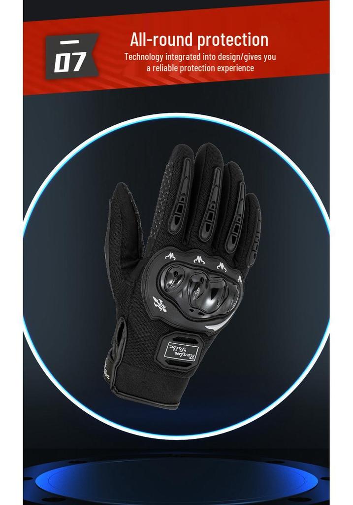 Rider Non-Slip Full-Finger Touchscreen Motorcycle Racing Gloves for Off-road and Electric Vehicle Use