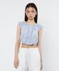 Pip Pet Shirring Cap Sleeve Blouse (Sky Blue)