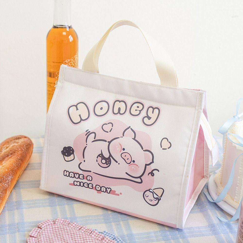 Oxford Capybara Lunch Bag Large Capacity Portable Lunch Box Simple Canteen Bag  BBQ Meal