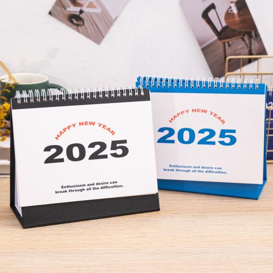 2025 Small Desk Calendar Standing Flip Desktop Calendar Monthly Planner Time Management Organizer for Home Office School