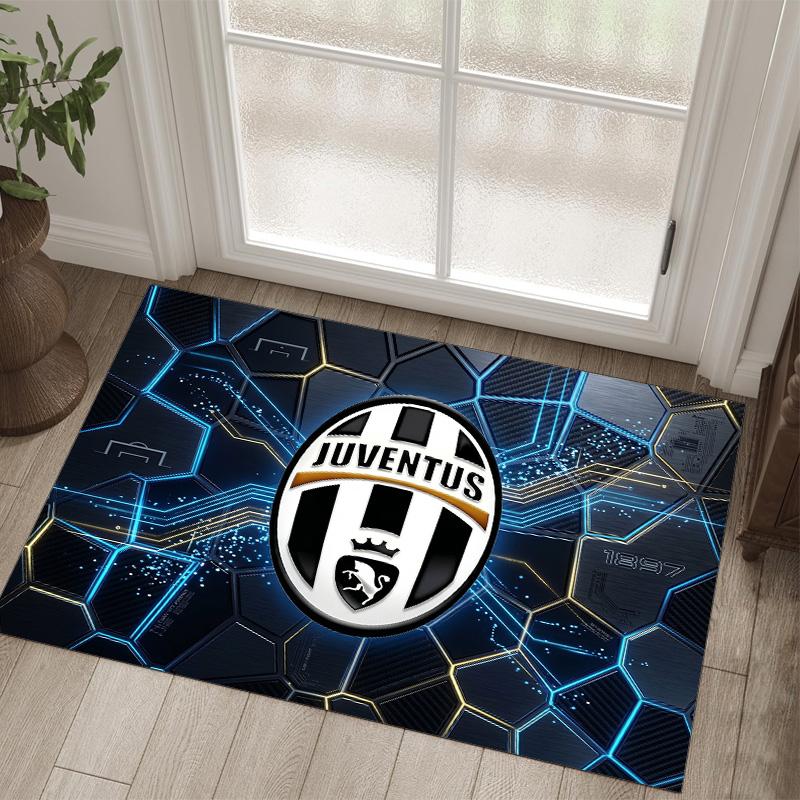 Juventus FC Design Crystal Velvet Carpet Cozy Non?Slip Printed Rug For Bedroom Living Room Entrance