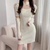 Pure Desire Sexy Hottie Black Sleeve Dress Women's Spring New Slim Fit and Thin Stacked Hip-wrapped Short Skirt