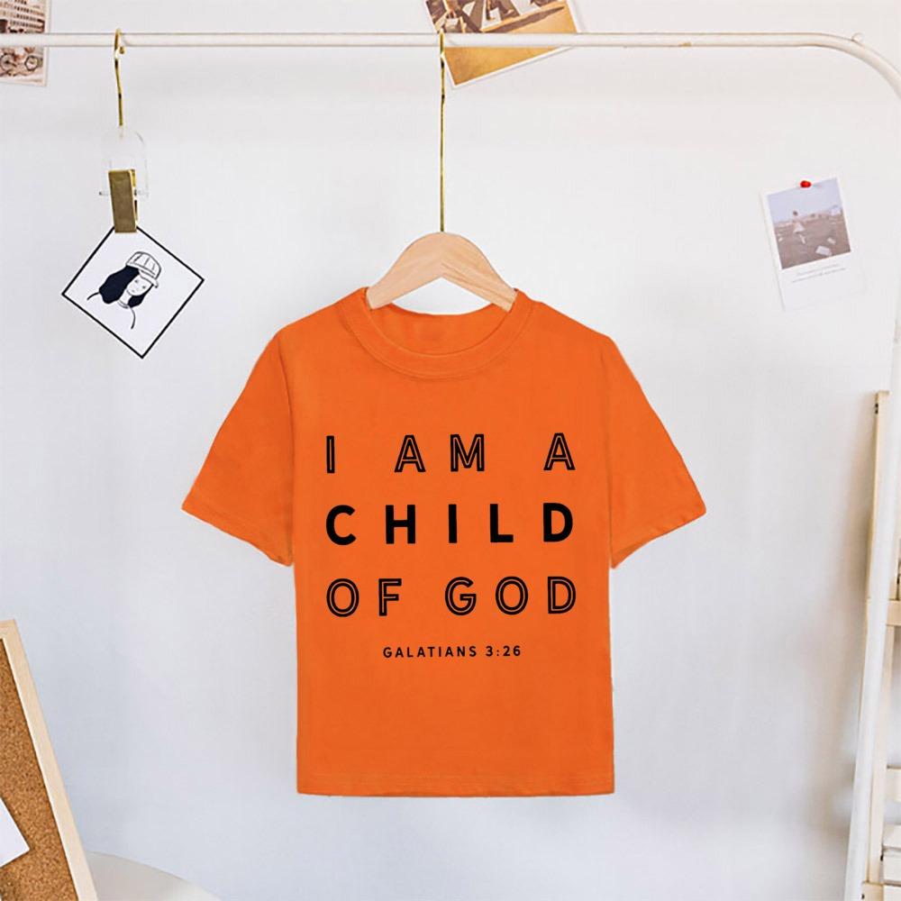 I Am A Child of God Printed Shirt T-shirt Girls Boys Short Sleeve Tops Vintage Tee Child Summer Shirts Tops Toddler Casual Tees