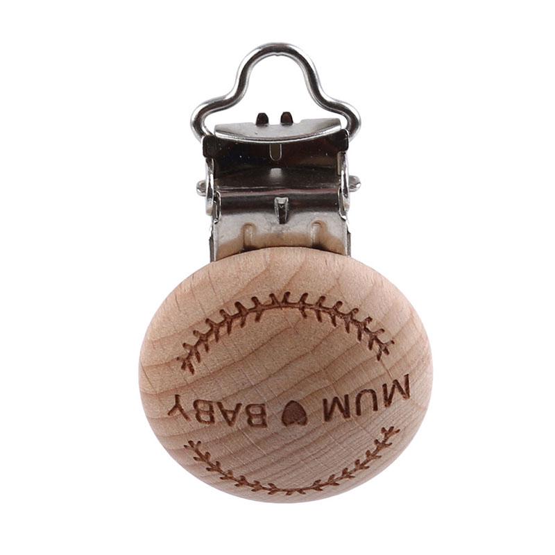 Buy Cartoon Beech Wood Baby Pacifiers, Engraved Wooden Baby Clips