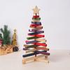 Delicate Wooden Christmas Tree Model Rotatable Crafts Xmas Tree Ornament Desktop Decor Christmas Decoration